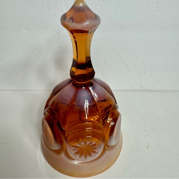 Vintage Fenton bell Glass Cameo Opalescent Moon and Stars Bell - Picture 6 of 11